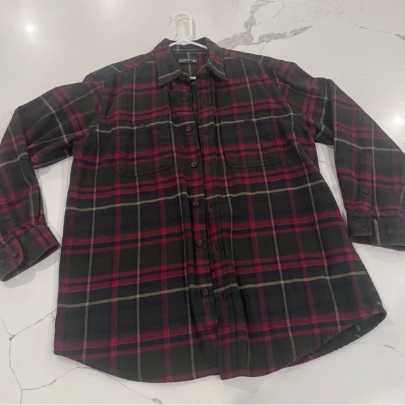 Orvis Men's Plaid Shirt - Green and Pink - Picture 1 of 3